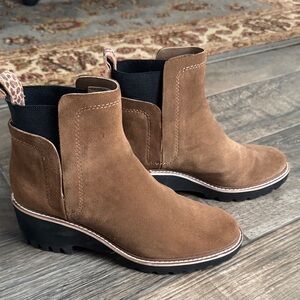 Dolce Vita Brown Suede Chelsea Ankle Boots